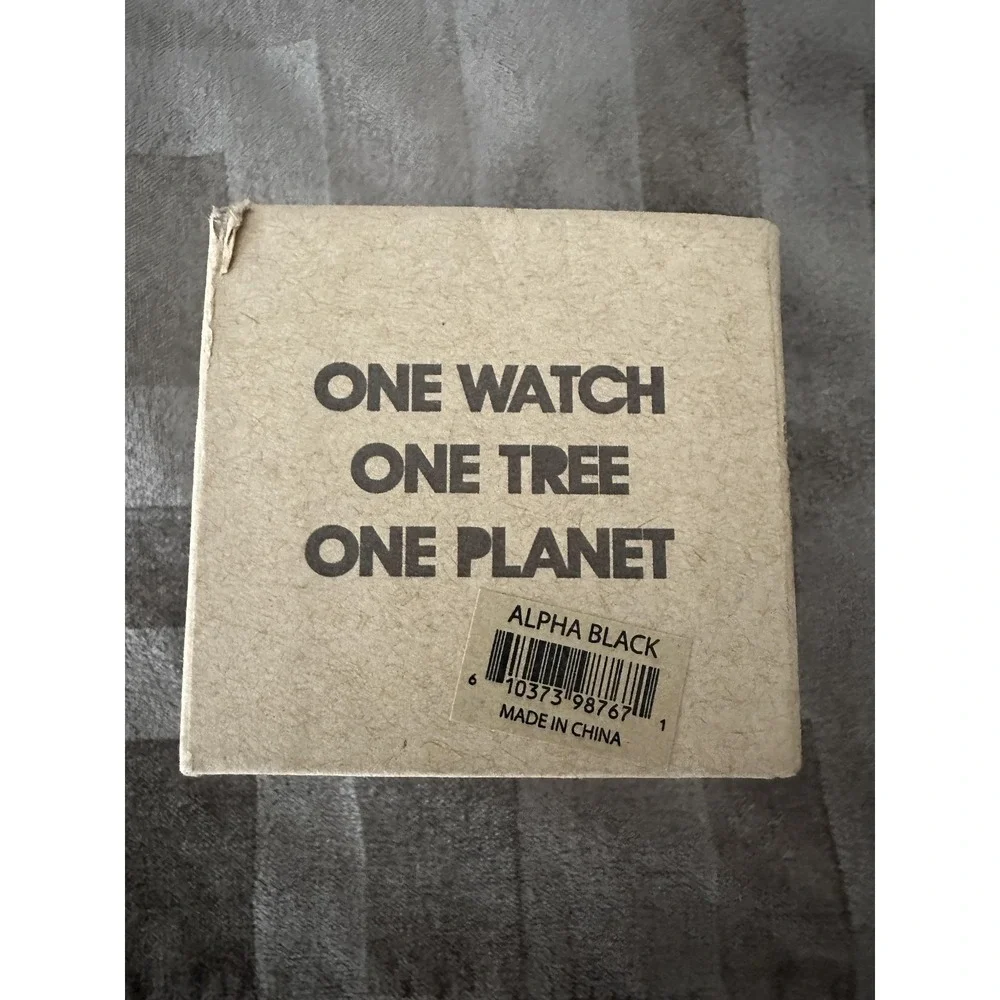 WeWOOD Alpha Black Watch Mens Black Wood Bracelet Date Quartz Box Papers Eco